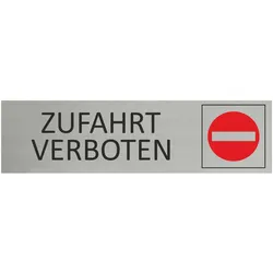 CombiCraft Aluminium Türschild Zufahrt verboten 165x45mm mit 3M-Tape