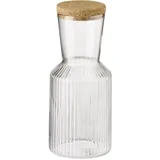 APS Glaskaraffe "LINES", 0,5 Liter, Ø 9 m, Höhe 19,5 cm, Deckel aus Kork