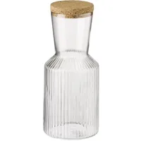 APS Glaskaraffe "LINES", 0,5 Liter, Ø 9 m, Höhe 19,5 cm, Deckel aus Kork