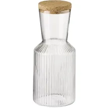 APS Glaskaraffe "LINES", 0,5 Liter, Ø 9 m, Höhe 19,5 cm, Deckel aus Kork