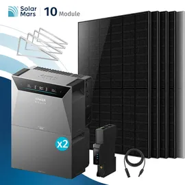 solarmars Balkonkraftwerk monokristallin 2000 W inkl. Anker Solix Solarbank 4 E5000 Pro 500 W