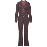 VIVANCE DREAMS Damen Pyjama dunkelblau Fischgratmuster Gr.40/42