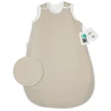 Ehrenkind Ganzjahresschlafsack Schlafsack Rund 2.5 TOG, Bio-Baumwolle, Baby Schlafsack (Standard 100 by OEKO-TEX, 100% Bio-Baumwolle, Ganzjahresschlafsack, 2.5 TOG), Schlafsack Baby 2.5 TOG, Babyschlafsack beige 74/80