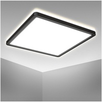 B.K.Licht ultraflaches LED Panel mit LED Backlight, Kunststoff, Schwarz,