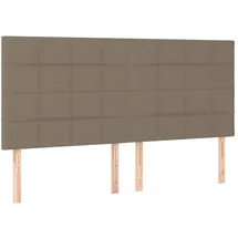 vidaXL Kopfteil Taupe 200 x 5 x 118/128 cm Stoff