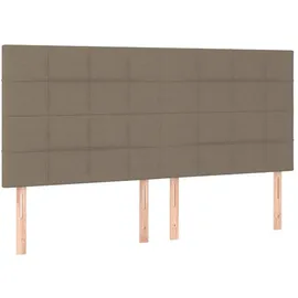 vidaXL Kopfteil Taupe 200 x 5 x 118/128 cm Stoff