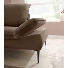 W.Schillig Eckcouch Leder 3-Sitzer Braun