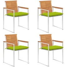 vidaXL Gartenstuhl 4 St. mit Kissen 4 x 4 x 4 cm grün