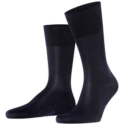 FALKE Herren Socken - Tiago, Strümpfe, Baumwolle, Logo, lang, einfarbig Dunkelblau 45-46