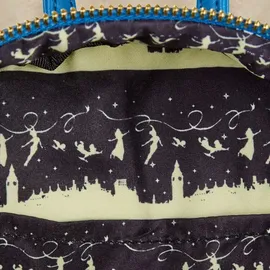 Loungefly Disney Peter Pan Glow Clock Womens Double Strap Shoulder Bag Purse
