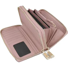 lazarotti Bologna Leather Double Zip Around Wallet Damen Geldbörse rosa