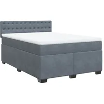 vidaXL Boxspringbett 140 x 200 cm Dunkelgrau