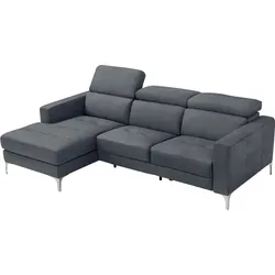 Ecksofa EGOITALIANO "Matt, erstklassiger Sitzkomfort, aufwendige Detailverarbeitung, L-Form", grau (charcoal), B:247cm H:100cm, Sofas, mit verstellbaren Kopfteilen zum Relaxen