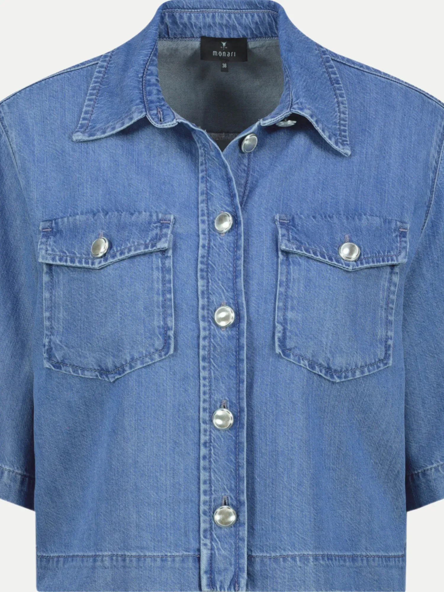 Jeansjacke mit Pattentaschen Blau 42