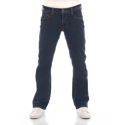 Mustang Herren Jeans Oregon Bootcut Bootcut Blau Tiefer Bund Reißverschluss L 36