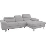 Cotta Ecksofa "Driver L-Form", grau, B:268cm H:73cm T:169cm, Struktur (100% Polyester);Chenille (90% Polyester, 10% Polyamid), Sofas, Ecksofa, mit Kopfteilverstellung, wahlweise mit Bettfunktion & Bettkasten