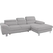 Cotta Ecksofa "Driver L-Form", grau, B:268cm H:73cm T:169cm, Struktur (100% Polyester);Chenille (90% Polyester, 10% Polyamid), Sofas, Ecksofa, mit Kopfteilverstellung, wahlweise mit Bettfunktion & Bettkasten