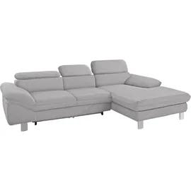 Cotta Ecksofa "Driver L-Form", grau, B:268cm H:73cm T:169cm, Struktur (100% Polyester);Chenille (90% Polyester, 10% Polyamid), Sofas, Ecksofa, mit Kopfteilverstellung, wahlweise mit Bettfunktion & Bettkasten