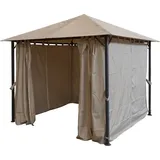 Quick Star Quick-star - Metall Garten Pavillon Nizza 3x3m Antik Partyzelt Sand mit 4 Seitenteilen