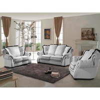 JVmoebel Sofa Klassische Couchgarnitur Sofa Polster Sitz Leder Garnitur 3+2+1 Sofort, 3 Teile weiß
