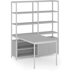 HOME OFFICE mit Einlegeböden, weiß/grau