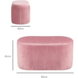 Homcom Polsterbank Samt Rosa 81 x 40 x 41 cm