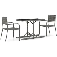 vidaXL Garten-Essgruppe 3-tlg. Grau