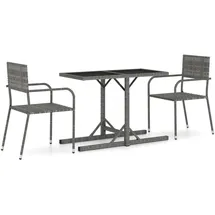 vidaXL Garten-Essgruppe 3-tlg. Grau