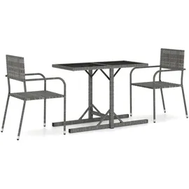 vidaXL Garten-Essgruppe 3-tlg. Grau