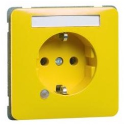 Peha - Steckdose SCHUKO, gelb Beschriftungsfeld, LED
