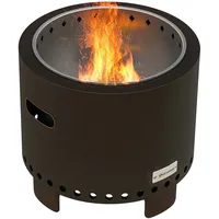Feuerschale Feuerstelle Feuertonne, Wetterbeständig, 45 X 45 X 42 Cm, Schwarz + Bronze