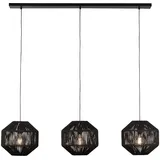 Searchlight Wicker 3-flg. E27 60 cm schwarz Stahl