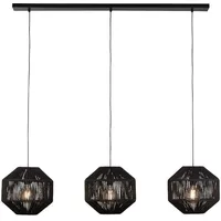 Searchlight Wicker 3-flg. E27 60 cm schwarz Stahl
