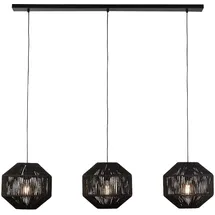 Searchlight Wicker 3-flg. E27 60 cm schwarz Stahl