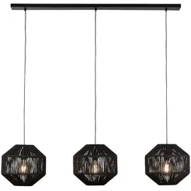 Searchlight Wicker 3-flg. E27 60 cm schwarz Stahl