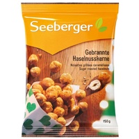 Seeberger Gebrannte Haselnusskerne 12er Pack, Karamellisierte knackige Kerne der Haselnuss zum Genießen - intensiv im Geschmack - glutenfrei, vegan (12 x 150 g)