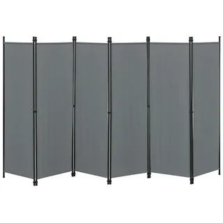 [en.casa] Raumteiler Huesca 6-teilig 300x171cm Paravent Trennwand 6-tlg. Sichtschutz Stellwand Spanische Wand Dunkelgrau