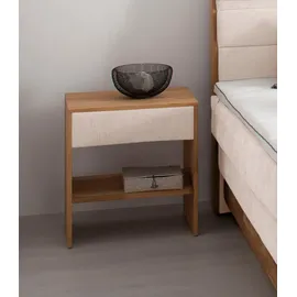 otto home Nachttisch OTTO HOME "Callum", beige (sabbia, natur, natur), B:60cm H:65,5cm T:42cm, Tische, Nachttisch, passend zur Boxspringbett-Serie Jelle
