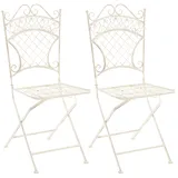 CLP Eisen-Klappstuhl Adelar Gartenstuhl 2er Set 0 x 0 x 0 cm antik-Creme