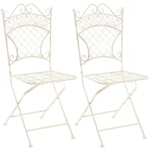 CLP Eisen-Klappstuhl Adelar Gartenstuhl 2er Set 0 x 0 x 0 cm antik-Creme