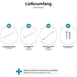 ledscom.de LED Unterbau-Leuchte LIWO 91cm, schwenkbar, je 1444lm, warmweiß 2er Set