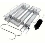 Kaltrauchgenerator Aus Edelstahl Mit 2 Fleischhaken + 1 Reinigungsbürste - Räucherofen Für Grills, Grillgeräte, Wiederverwendbare Räucheröfen (22,5 X 21,5 X 4 Cm)