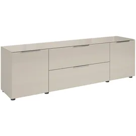 Bega Consult SANTORIN TV-Lowboard 180 x 54 cm Cashmerebraun matt Glas/Metall/Holzwerkstoff