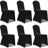 6 Schwarze Stretch-stuhlhussen - Crezuo