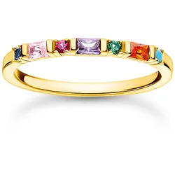 Thomas Sabo TR2348-488-7 Damenring Goldfarben Bunte Steine, 52/16,6