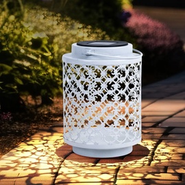ETC Shop LED Solarleuchte 13 x 18 cm orientalisch-weiß