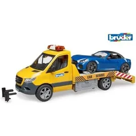 Bruder 02675 MB Sprinter Autotransporter mit Light - Sound Modul und BRUDER Roadster