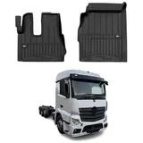 Omac Gummi Fußmatten kompatibel mit Mercedes Actros MP4 2011-2019 Premium Gummi Schwarz 2X
