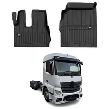Omac Gummi Fußmatten kompatibel mit Mercedes Actros MP4 2011-2019 Premium Gummi Schwarz 2X
