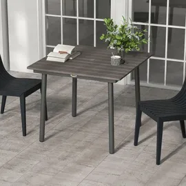 Outsunny Gartentisch 90 x 90 x 75 cm Dunkelgrau